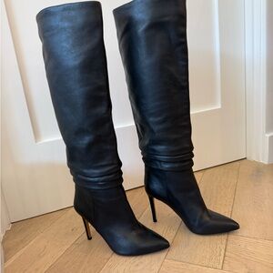 Vince Camuto Kashiana Tall Black Leather Heeled Boots 7.5 NWOT
